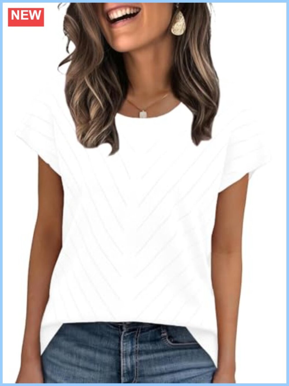 Short Sleeve Knit Sweater Cap Sleeve Crewneck Pullover Women Casual